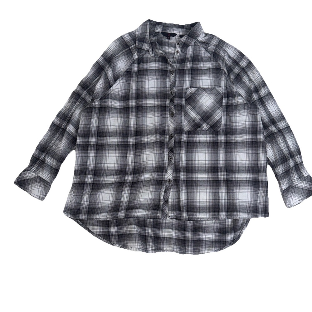 NOBO Plaid Button Down Shirt Black White Heritage Grungecore‎ M